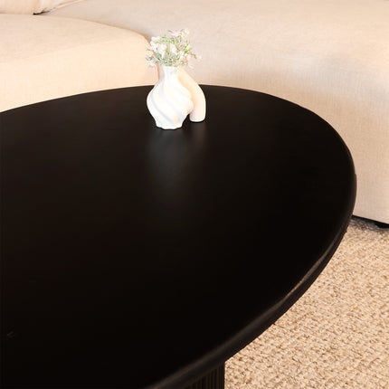 Salontafel ovaal zwart mangohout 120cm Moki
