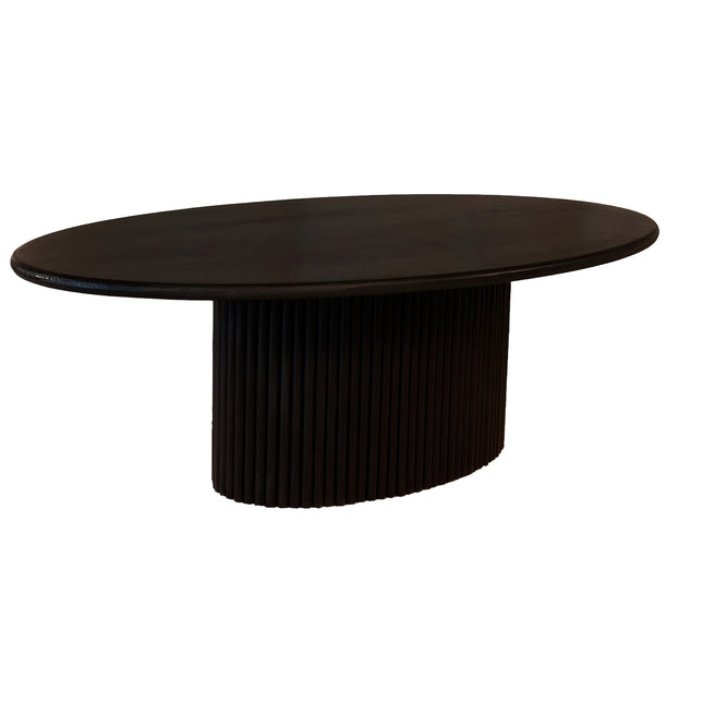Salontafel ovaal zwart mangohout 120cm Moki