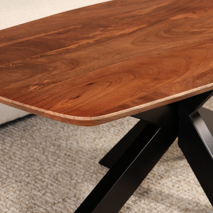 Salontafel deens ovaal mangohout 120cm bruin Livy