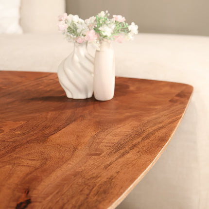 Salontafel deens ovaal mangohout 120cm bruin Livy