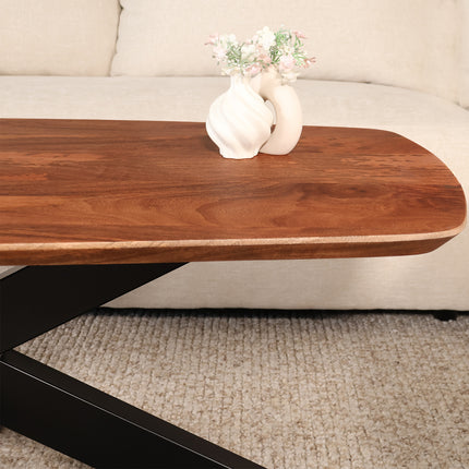 Salontafel deens ovaal mangohout 120cm bruin Livy