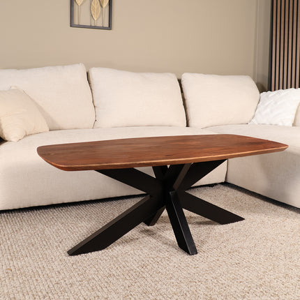 Salontafel deens ovaal mangohout 120cm bruin Livy