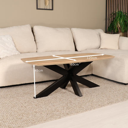 Salontafel deens ovaal mangohout 120cm lichtbruin Livy