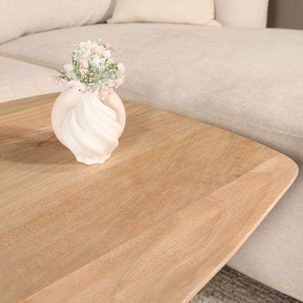 Salontafel deens ovaal mangohout 120cm lichtbruin Livy