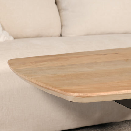 Salontafel deens ovaal mangohout 120cm lichtbruin Livy