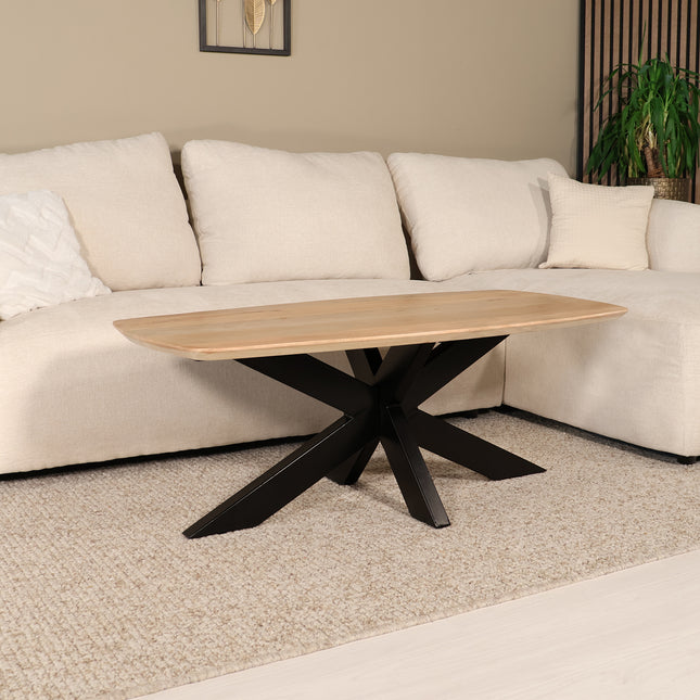 Salontafel deens ovaal mangohout 120cm lichtbruin Livy