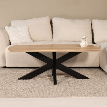 Salontafel deens ovaal mangohout 120cm lichtbruin Livy