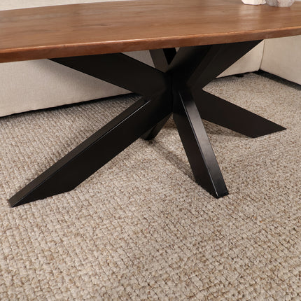 Salontafel deens ovaal mangohout 120cm walnoot Livy