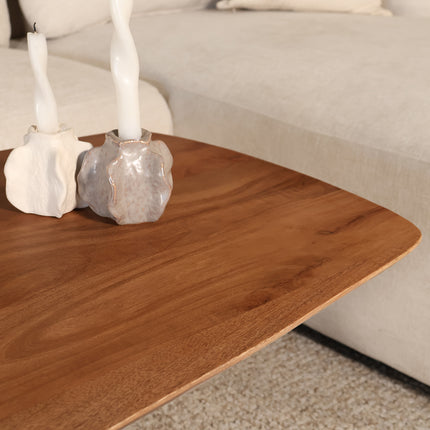 Salontafel deens ovaal mangohout 120cm walnoot Livy
