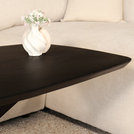 Salontafel deens ovaal mangohout 120cm zwart Livy