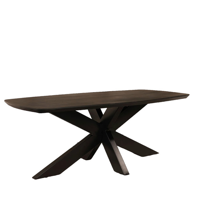 Salontafel deens ovaal mangohout 120cm zwart Livy
