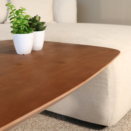 Salontafel deens ovaal mangohout 130cm walnoot Livy
