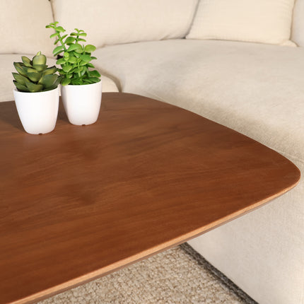 Salontafel deens ovaal mangohout 130cm walnoot Livy
