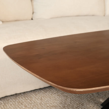 Salontafel deens ovaal mangohout 130cm walnoot Livy