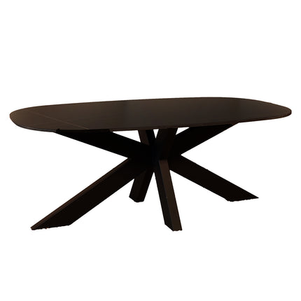 Salontafel deens ovaal marmerlook zwart steen 120cm Elif