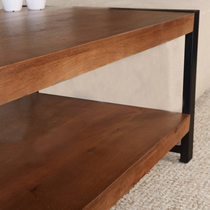 Salontafel rechthoekig walnoot mangohout 100cm Lotus