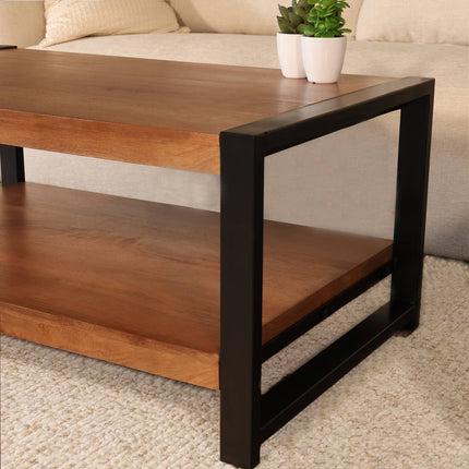 Salontafel rechthoekig walnoot mangohout 100cm Lotus