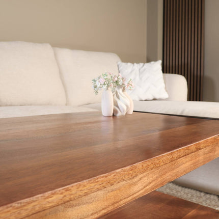 Salontafel rechthoekig bruin mangohout 100cm Lotus