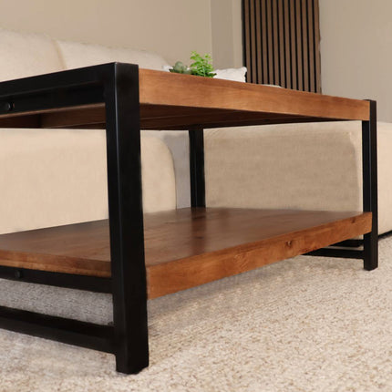 Salontafel rechthoekig walnoot mangohout 100cm Lotus