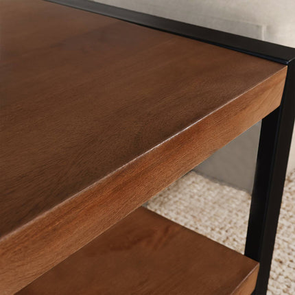 Salontafel rechthoekig walnoot mangohout 100cm Lotus