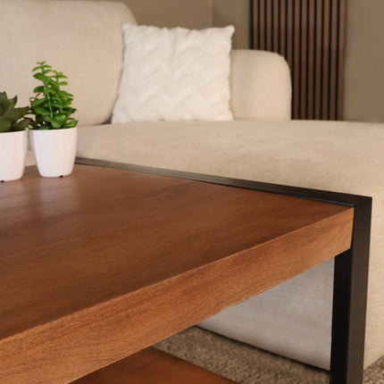 Salontafel rechthoekig walnoot mangohout 100cm Lotus