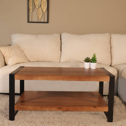 Salontafel rechthoekig walnoot mangohout 100cm Lotus