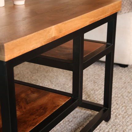 Salontafel vierkant bruin mangohout 60cm Sunny