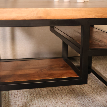 Salontafel vierkant bruin mangohout 60cm Sunny