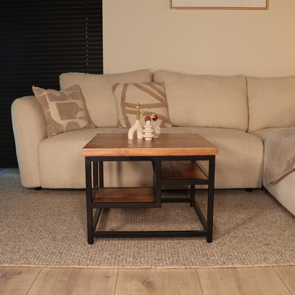 Salontafel vierkant bruin mangohout 60cm Sunny