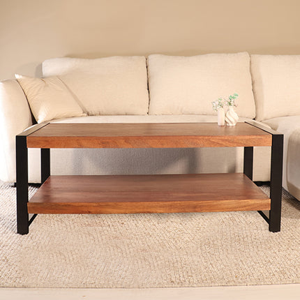 Salontafel rechthoekig bruin mangohout 120cm Lotus
