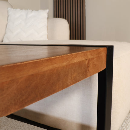 Salontafel rechthoekig walnoot mangohout 120cm Lotus