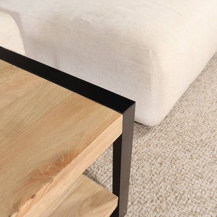 Salontafel rechthoekig lichtbruin mangohout 100cm Lotus