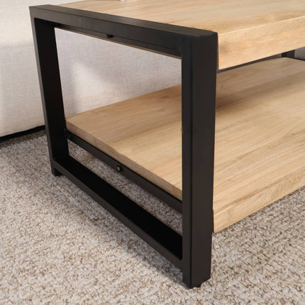 Salontafel rechthoekig lichtbruin mangohout 100cm Lotus