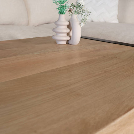 Salontafel rechthoekig lichtbruin mangohout 100cm Lotus