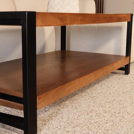 Salontafel rechthoekig walnoot mangohout 120cm Lotus