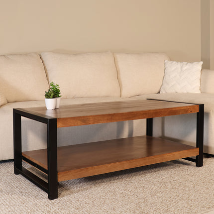 Salontafel rechthoekig walnoot mangohout 120cm Lotus