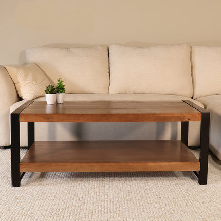 Salontafel rechthoekig walnoot mangohout 120cm Lotus