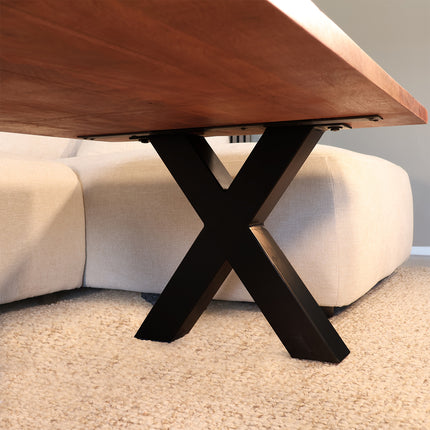 Salontafel x-poot mangohout 130cm bruin Pato