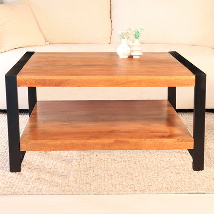 Salontafel vierkant bruin mangohout 90cm Violet