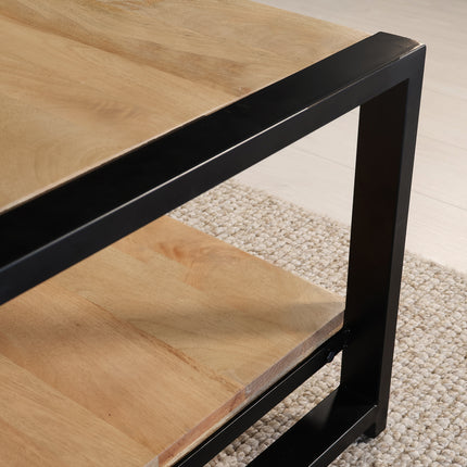 Salontafel vierkant lichtbruin mangohout 90cm Violet