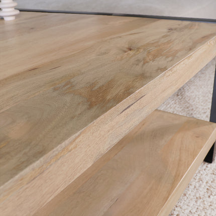 Salontafel vierkant lichtbruin mangohout 90cm Violet