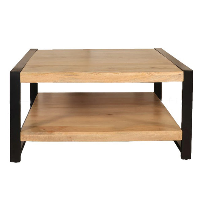 Salontafel vierkant lichtbruin mangohout 90cm Violet