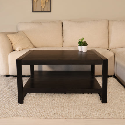 Salontafel vierkant zwart mangohout 90cm Violet