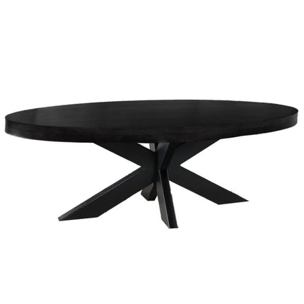 Salontafel ovaal zwart mangohout 130cm Jimmy