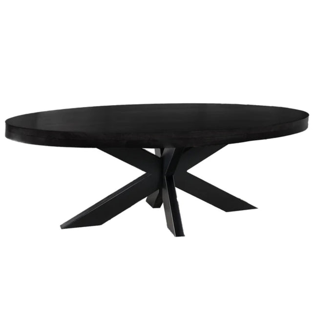 Salontafel ovaal zwart mangohout 130cm Jimmy