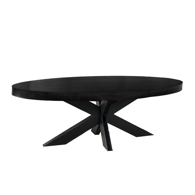 Tweedekans model: Salontafel ovaal zwart mangohout 130cm Jimmy