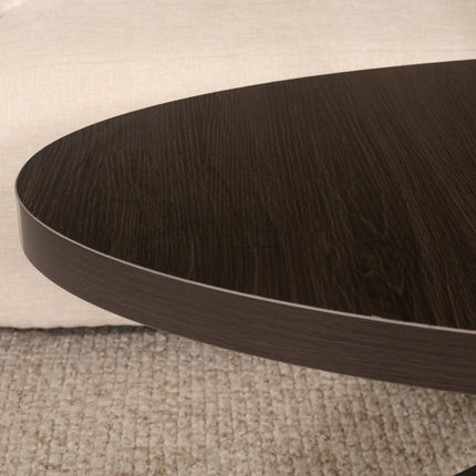 Salontafel ovaal donker walnoot melamine 120cm Denzel