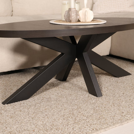 Salontafel ovaal donker walnoot melamine 120cm Denzel