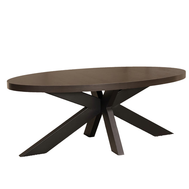 Salontafel ovaal donker walnoot melamine 120cm Denzel