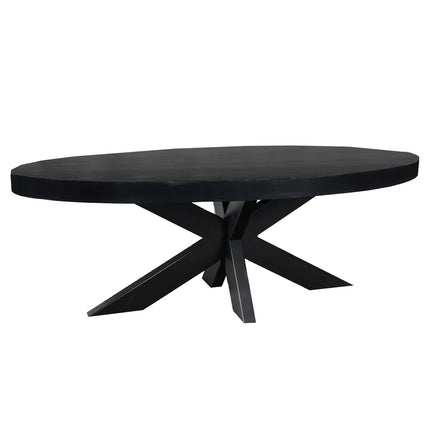 Salontafel ovaal zwart mangohout 100cm Jimmy